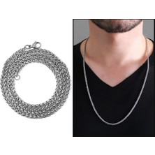 Gümüş Hediye Al Modern Tasarım Silver Renk Çelik Erkek Zincir