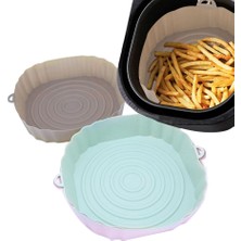 Fiona 20CM Hava Fritözler Fırın Fırın Tepsisi Kızarmış Tavuk Sepeti Mat Airfryer Silikon Pot Yuvarlak Yedek Izgara Tavası (Yurt Dışından)