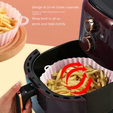 Fiona 20CM Hava Fritözler Fırın Fırın Tepsisi Kızarmış Tavuk Sepeti Mat Airfryer Silikon Pot Yuvarlak Yedek Izgara Tavası (Yurt Dışından)