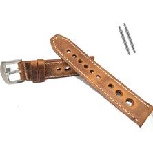 Tissot & Fossil & Panaray  Uyumlu Crayz Hakiki  Deri  24 mm  Taba