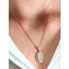 Neva Jewelry Oval Taşlı Kolye
