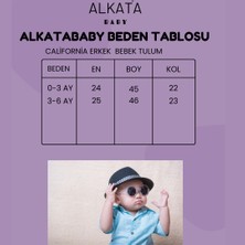 Alkata Baby Erkek Bebek Uzun Kollu Çıtçıtlı Patili California 3'lü Tulum(Açıklamayı Okuyunuz)