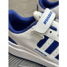 Rumgay Beyaz Mavi Cırtlı Kadın Sneaker Spor Ayakkabı