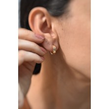 Aydın Kuyumculuk 14 Ayar Roz Altın,köşeli Halka Küpe AGKP351