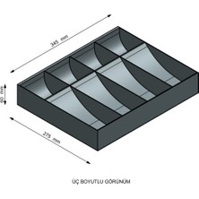 Çetka Komple Metal Kırılmaz Çekmece Ici Para Düzenleyici 4 Banknot 4 Bozuk Kırılmaz Para Bölmeli 34.5 x 27,5 x 6 cm