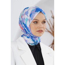 Loryan Scarf Linen Keten Karışımlı Pamuklu Zambak Desenli Şal