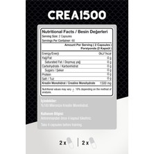 Effive Nutrition CREA1500 Kreatine Monohydrate 120 Kapsül