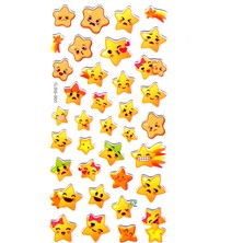 Limmy Sticker Kabartmalı Stiker Defter Planlayıcı Etiket LDG003 17 x 9 cm Yıldız Emoji