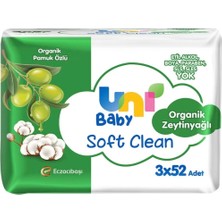 Uni Baby Soft Clean Islak Havlu Organik Zeytinyağlı 3 x 52'lı