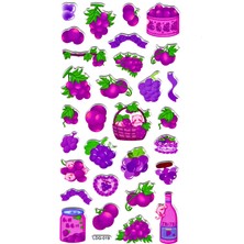 Limmy Sticker Kabartmalı Stiker Defter Planlayıcı Etiket LDG019 17 x 9 cm Mor Meyveler