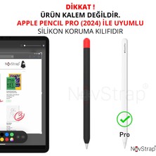 Novstrap Apple Pencil Pro (2024) ile Uyumlu Silikon Kılıf Pencil Pro Silikon Kaydırmaz Koruma Kılıfı