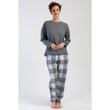 Vienetta Kadın Jakarlı Interlok Düşük Omuzlu Uzun Kol Pijama Takım
, 402026