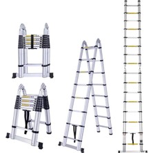 Ebax Teleskopik Merdiven Çift Taraflı 6+6 Basamaklı 4,4 mt