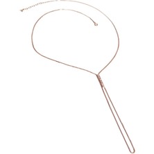 Mistik Silver Baget Taşlı Kutu Zincirli Gümüş Şahmeran Bileklik - Rose Renk