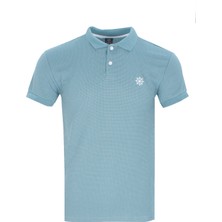 Varetta Erkek Tatlı Mavi Likralı Regular Polo Yaka Erkek Tişört