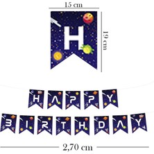 Kikajoy Uzay Uzaylı Rocket Space Happy Birthday Banner