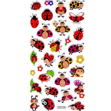 Limmy Sticker Kabartmalı Stiker Defter Planlayıcı Etiket LDG045 17 x 9 cm Sevimli Uğurböceği