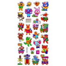 Limmy Sticker Kabartmalı Stiker Defter Planlayıcı Etiket LDG048 17 x 9 cm Okul Hayvanlar