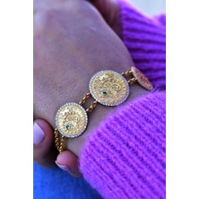 Aydın Gold 14 Ayar Altın,üçlü Tuğralı Bileklik