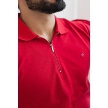 Paul Martin Fermuarlı Polo Yaka %100 Pamuk Regular Fit T-Shirt