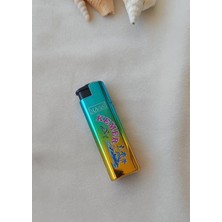 HD Marketim Çakmak Manyetolu Turbo Rüzgarda Sönmeyen Gazlı Desenli Çakmak Aksesuar