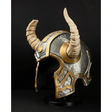 Turansoy Craft Iskandinav Viking Kaskı Boynuzlu Cosplay Boynuzlu Viking Kaskı Giyilebilir 35CM