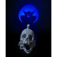 Turansoy Craft Cadılar Bayramı Kuru Kafa LED Işık 11 Gölgeli Halloween Kuru Kafa LED Lamba 14CM