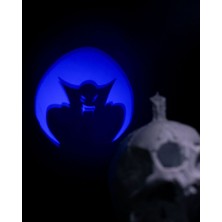 Turansoy Craft Cadılar Bayramı Kuru Kafa LED Işık 11 Gölgeli Halloween Kuru Kafa LED Lamba 14CM