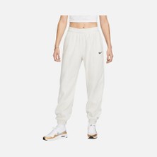 Nike Sportswear Fleece High Waisted Oversized Kadın Beyaz Polar Eşofman Altı FB8973