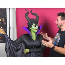 Turansoy Craft Malefiz Boynuzlu Kask Kafalık Maske Maleficent