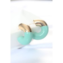 Clariss Ccb Turkuaz Gold Çift Renk Küpe