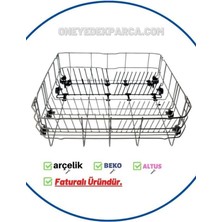Bulaşık Makinesi Alt Sepeti (Gri Renk + Katlanır Tabaklık)