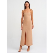 Dilvin 90758 Straplez Elbise-Bej
