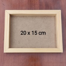 Oduncu Dünyası Ahşap Çerçeveli Pano 20X15CM Ham (Camsız - Arkalık Sabit)