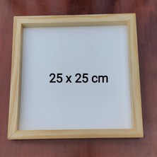 Oduncu Dünyası Ahşap Çerçeveli Pano 25X25CM Beyaz (Camsız - Arkalık Sabit)