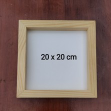 Oduncu Dünyası Ahşap Çerçeveli Pano 20X20CM Beyaz (Camsız - Arkalık Sabit)