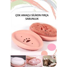 Matesstore Sabunluk Çok Amaçlı Silikon Fırçalı Mutfak Banyo Sabunluğu Pratik Kırılmaz