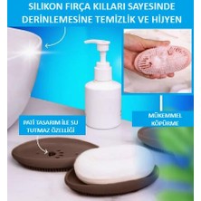 Matesstore Sabunluk Çok Amaçlı Silikon Fırçalı Mutfak Banyo Sabunluğu Pratik Kırılmaz