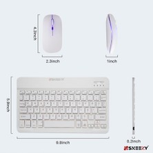 Sneezy Samsung Tab S6 Lite 2022 P613 Uyumlu Rgb Işıklı Bluetooth & Wireless Türkçe Klavye Mouse Seti