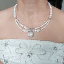 Devi Fashion Gerçek Incili Gelinlik Seti Kolye Küpe