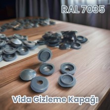 Hobi Demir Sanat Tr'de Ilk! 500 Adet Açık Gri Vida Gizleme Kapağı, Ral 7035 Alüminyum Gri, Vida Kapağı