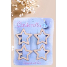 Cinderella 4'lü Mat Bej Renkli Yıldız Çıt Çıt Toka Seti - Yıldızlı Çıtçıtlı Toka Renkli