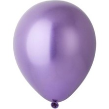 Organizasyon Pazarı 5 Inç Mor Renk 25 Li Küçük Boy Krom-Mirror-Aynalı Dekorasyon Balonu