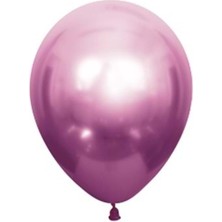 Organizasyon Pazarı 5 Inç Pembe Renk 10 Lu Küçük Boy Krom-Mirror-Aynalı Dekorasyon Balonu