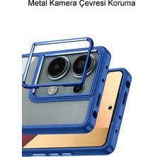 Case World Xiaomi Mi 13T Pro Kapak Metal Kamera Korumalı Arkası Şeffaf Silikon Kılıf - Mavi