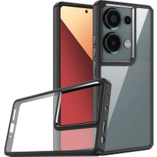 Case World Xiaomi Redmi Note 13 Pro 4g Kapak Metal Kamera Korumalı Arkası Şeffaf Silikon Kılıf - Siyah