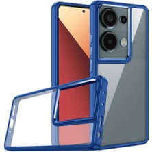 Case World Xiaomi Redmi Note 13 Pro 4g Kapak Metal Kamera Korumalı Arkası Şeffaf Silikon Kılıf - Mavi