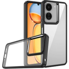 Case World Xiaomi Poco C65 Kapak Metal Kamera Korumalı Arkası Şeffaf Silikon Kılıf - Siyah