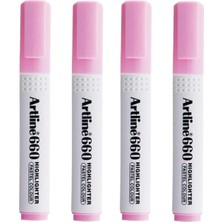 Artline 660 Fosforlu Kalem Kesik Uç 1.0 4.0 mm Pastel Pink 4 Adet
