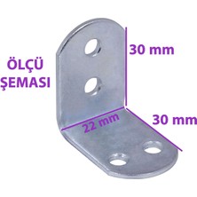 Glaswen 12 Adet Mobilya Eşya Dolap Duvar Sabitleyici Köşe Bağlantı L Demir Gönye Deprem Güvenliği 30 x 30 x 22 mm